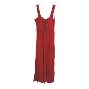 Knox Rose Long Red Summer Dress - Small with Bow